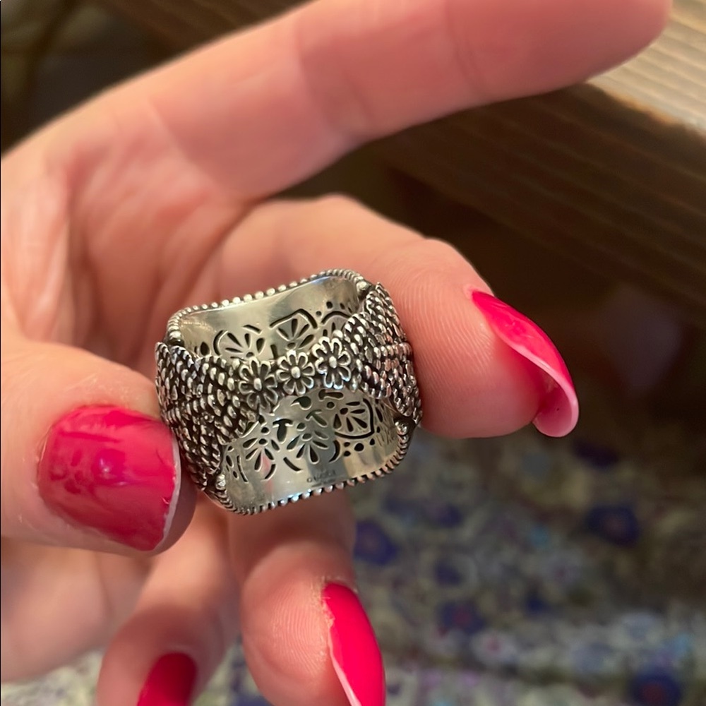 GUCCI emerald Green Silver Ring-161 - Picture 15 of 16